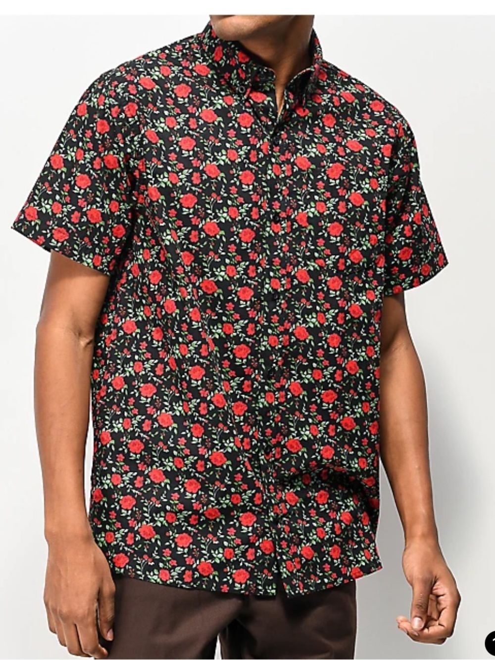 Empyre Rose Floral Button Front Shirt Size Medium